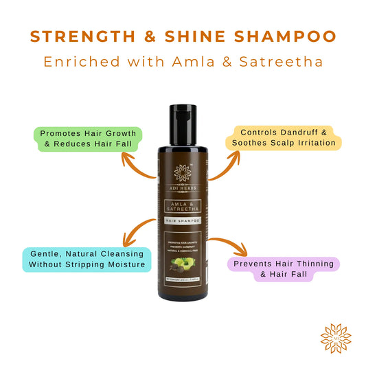 Amla & Satreetha Hair Strengthening Shampoo | Adi Herbs