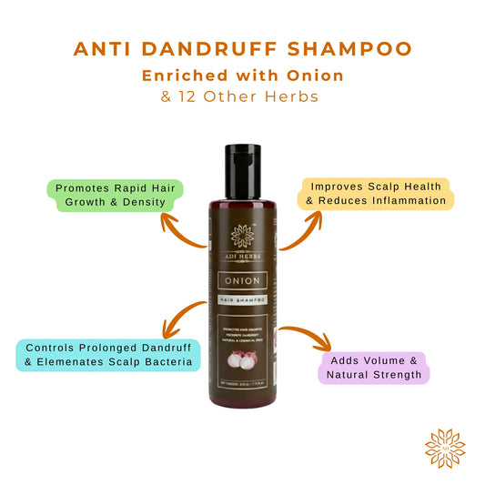 Onion & Tea Tree Anti-Dandruff Shampoo | Adi Herbs