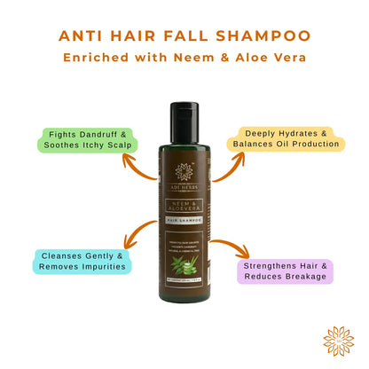 Neem & Aloe Vera Anti-Hairfall Shampoo | Adi Herbs